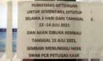 Ada Staf Positif Covid-19, Puskesmas Ge’tengan Ditutup Sementara