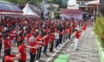 Senam Massal Jantung Sehat oleh Perempuan Indonesia Maju di Kolam Makale Berlangsung Meriah