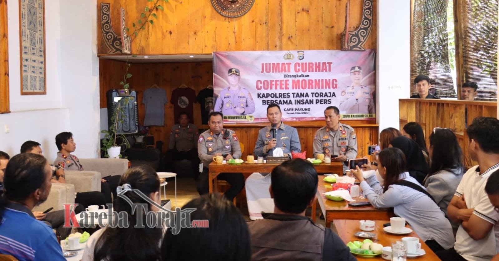 Coffee Morning dengan Wartawan, Kapolres Komitmen Maksimalkan Penanganan Kasus Menonjol di Tana Toraja
