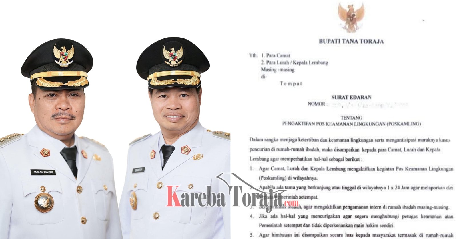Bupati Tana Toraja Terbitkan Surat Edaran Pengaktifan Kegiatan Pos Kamling