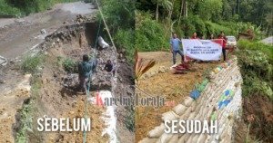 PT. Sulotco Jaya Abadi Perbaiki Jalan Longsor di Poros Bittuang – Tiroan