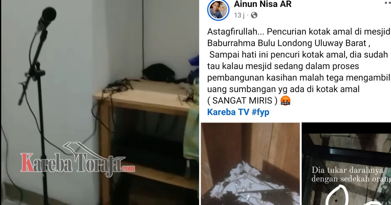 Dalam 2 Hari, 2 Masjid di Kecamatan Mengkendek Dibobol Maling