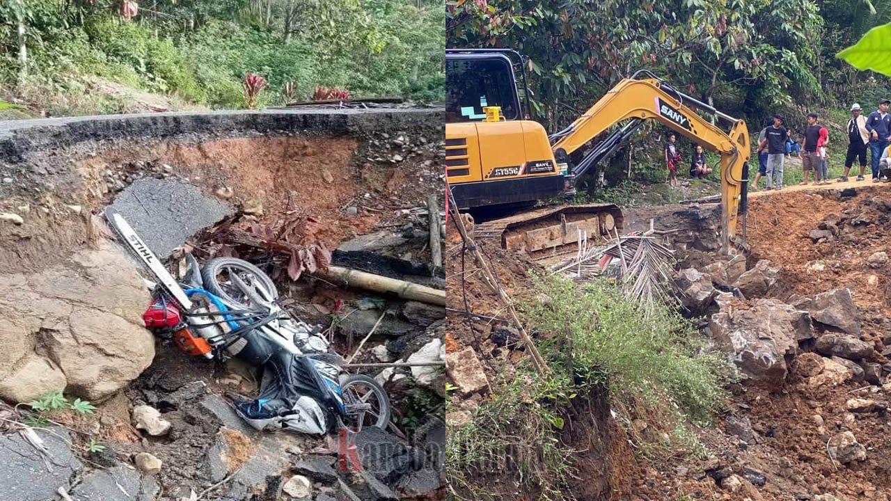 Sering Terjadi Kecelakaan, Jalan Amblas di Poros Rantapeo – Buntao Diperbaiki