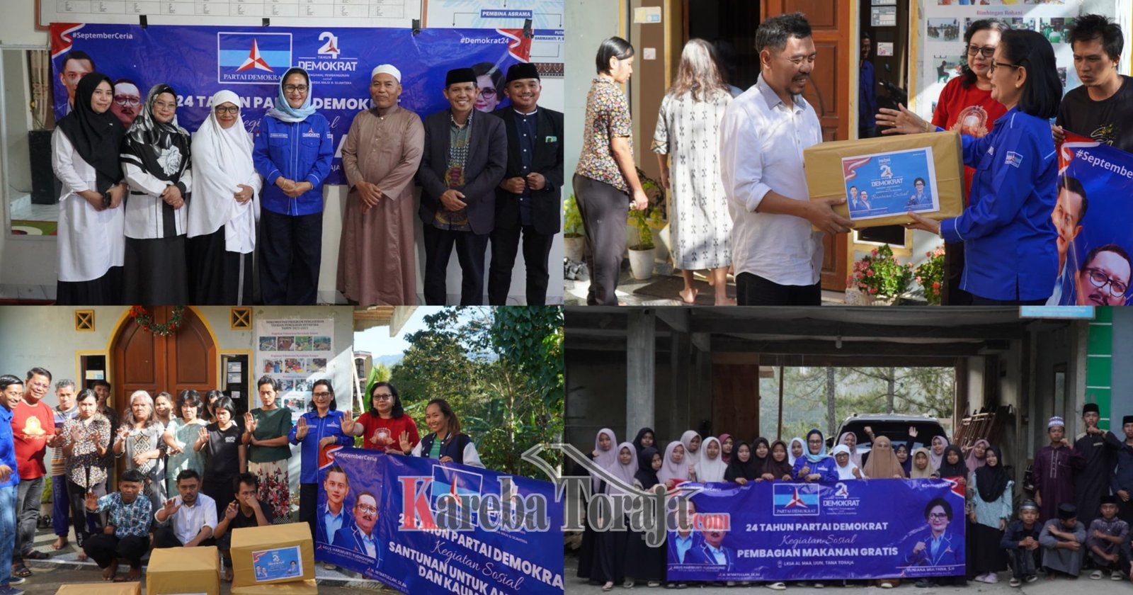 Peringati HUT Ke-24 Partai Demokrat, Legislator Provinsi Yuniana Mulyana Gelar Bakti Sosial di Dua Titik di Tana Toraja