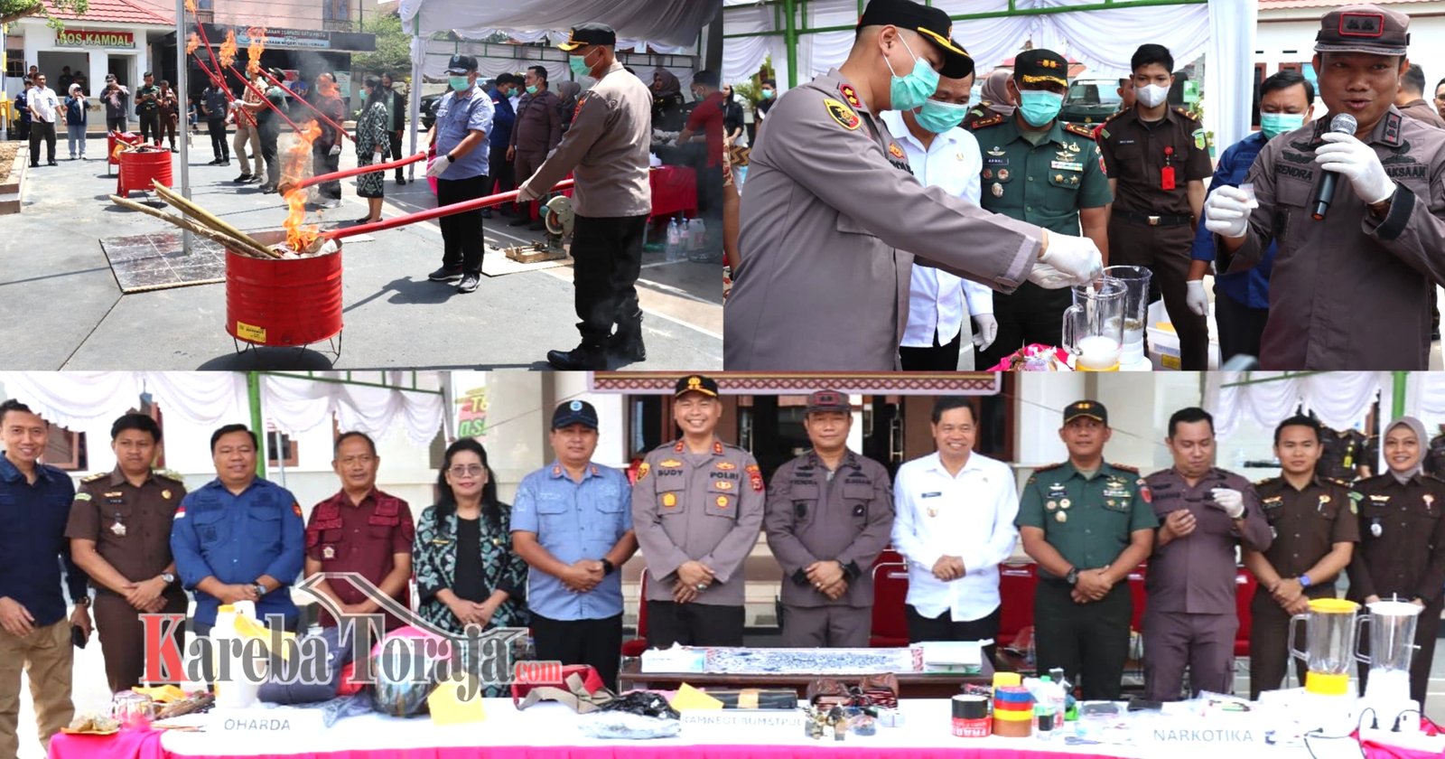Kejari Tana Toraja Musnahkan Barang Bukti Tindak Pidana, Ada Senjata Api, Ayam Sabung, Narkoba dan Uang Palsu