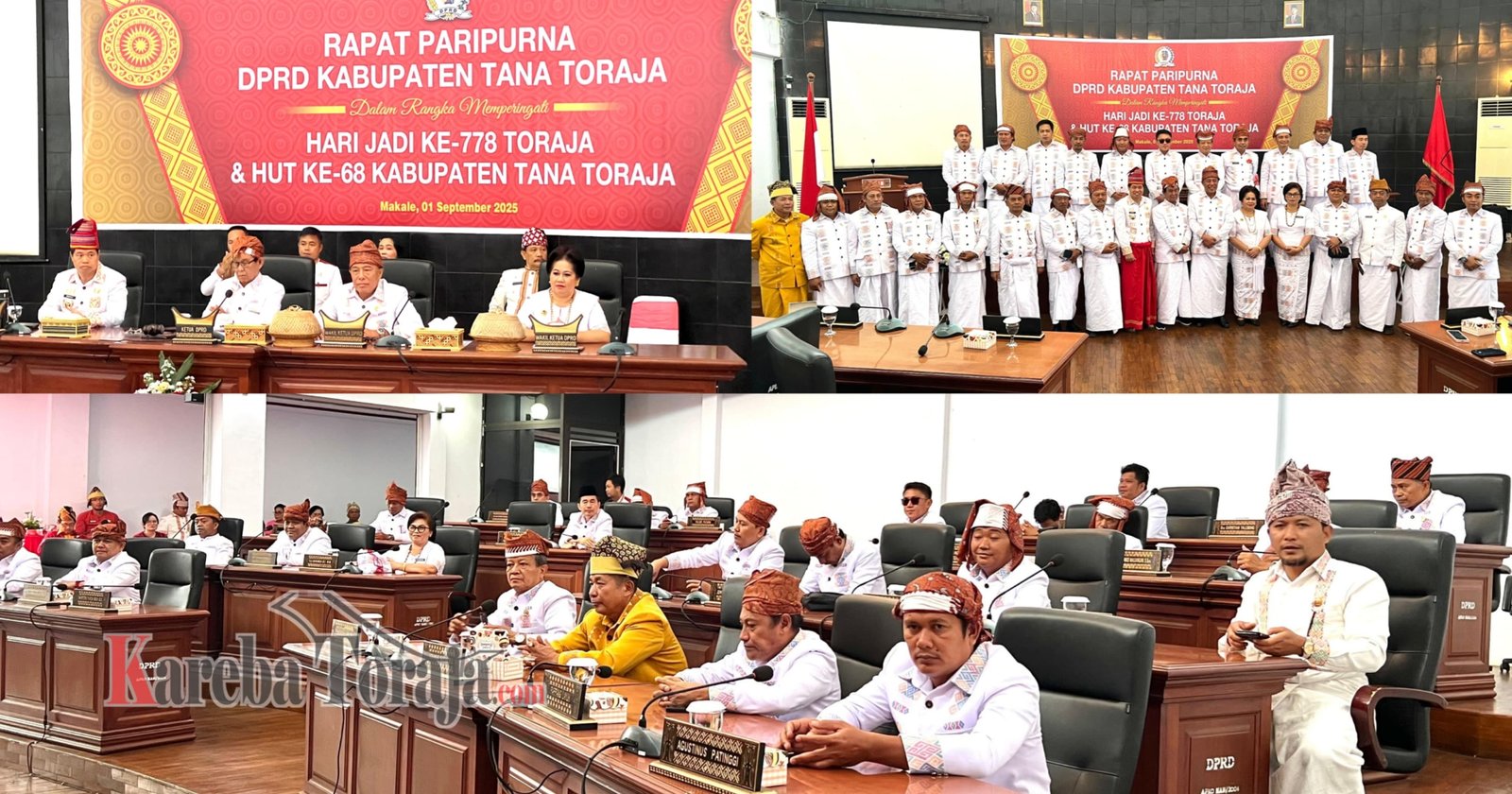 DPRD Gelar Rapat Paripurna Peringati Hari Jadi Ke-778 Toraja dan HUT Ke-68 Kabupaten Tana Toraja