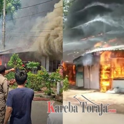 Breaking News: Kebakaran Hanguskan 4 Bangunan di Singki’ Rantepao