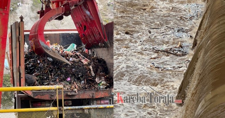 Hujan Deras Pasca Kemarau, PT Malea Dapat Kiriman 4 Truk Sampah yang Terbawa Arus Sungai Sa’dan