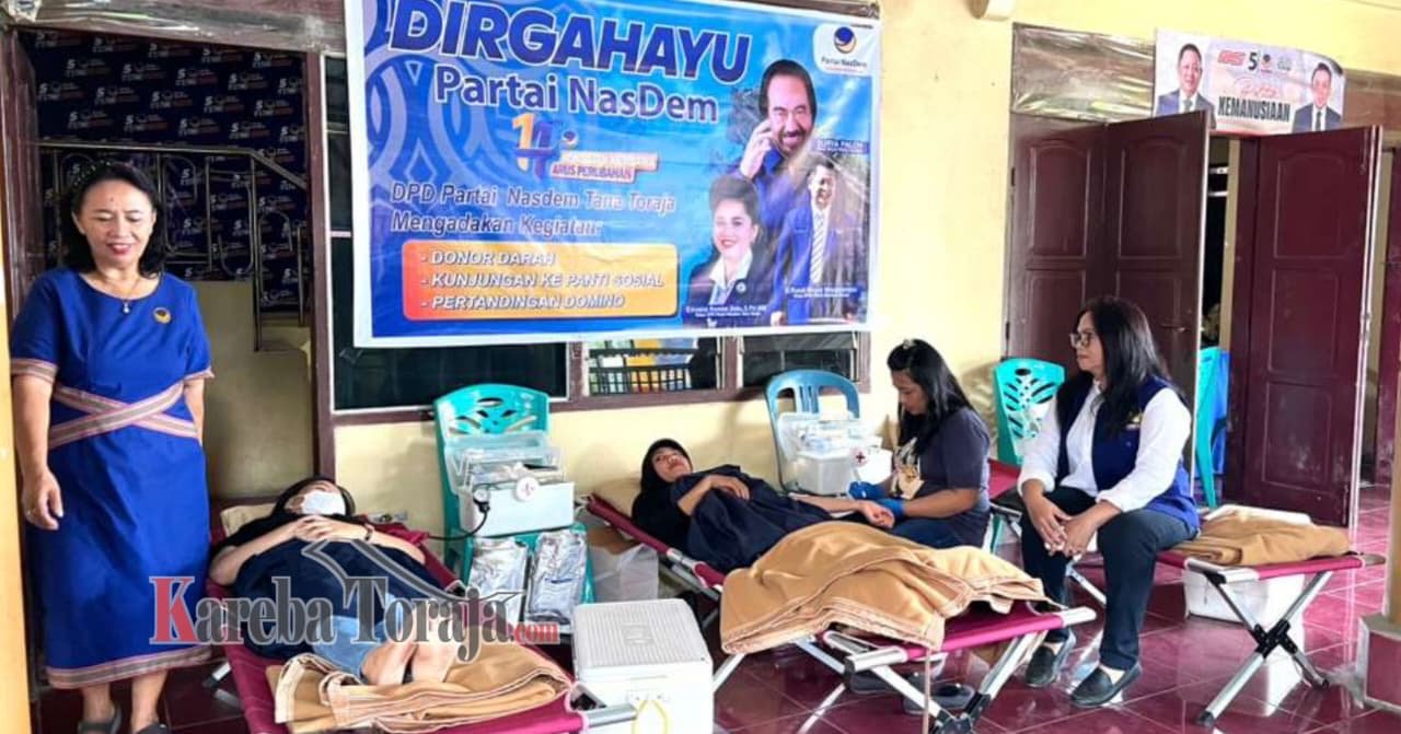 Peringati HUT Ke-14 Partai Nasdem, DPD Nasdem Tana Toraja Gelar Donor Darah