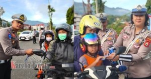 Hari ke-5 Operasi Zebra Pallawa 2025, Satlantas Polres Tana Toraja Bagi-bagi Coklat  ke Pengendara Tertib