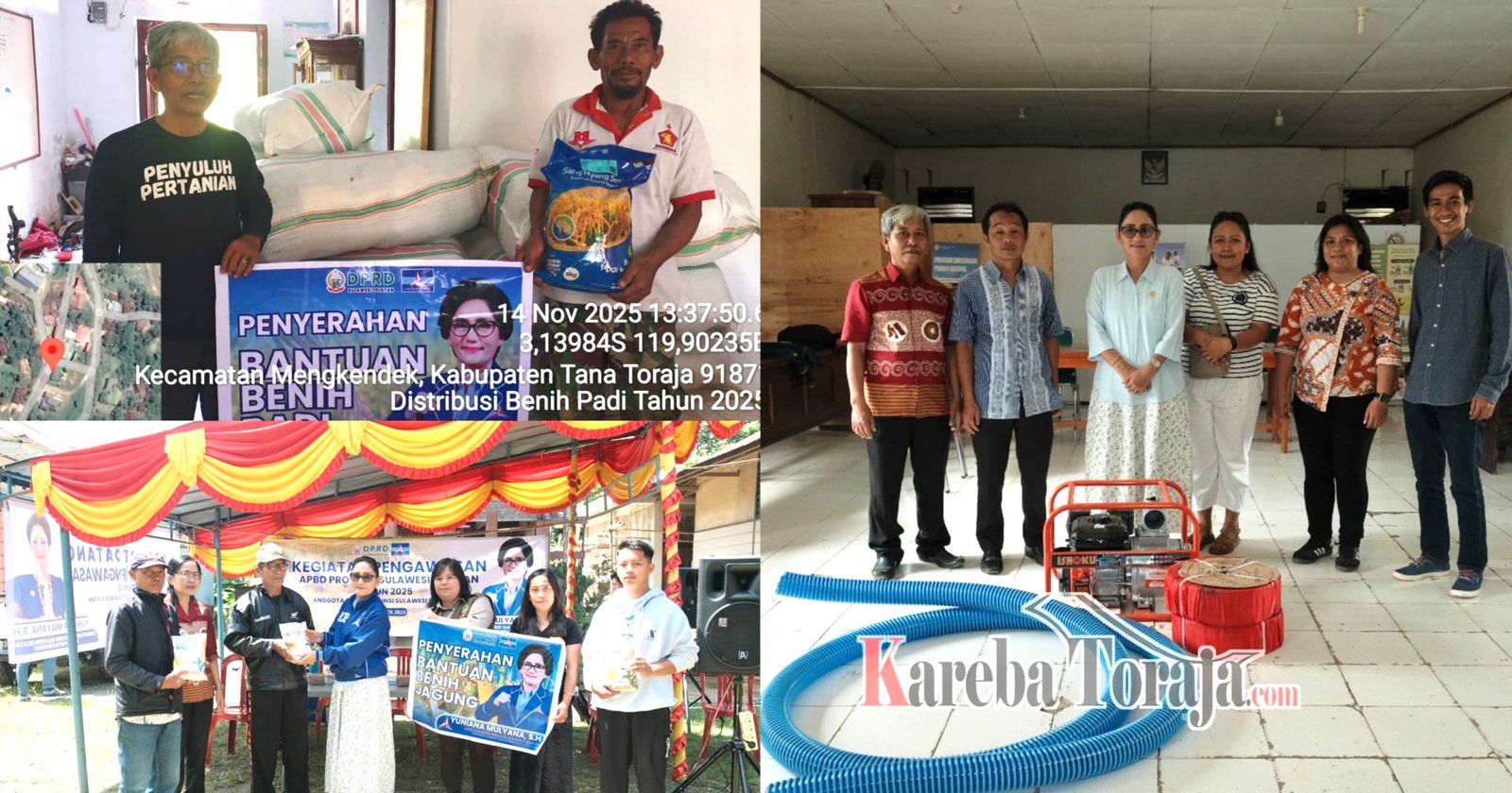 Legislator Provinsi Yuniana Mulyana Boyong Bantuan Pusat dan Provinsi ke Tana Toraja, Ada Benih Padi, Jagung dan Alsintan