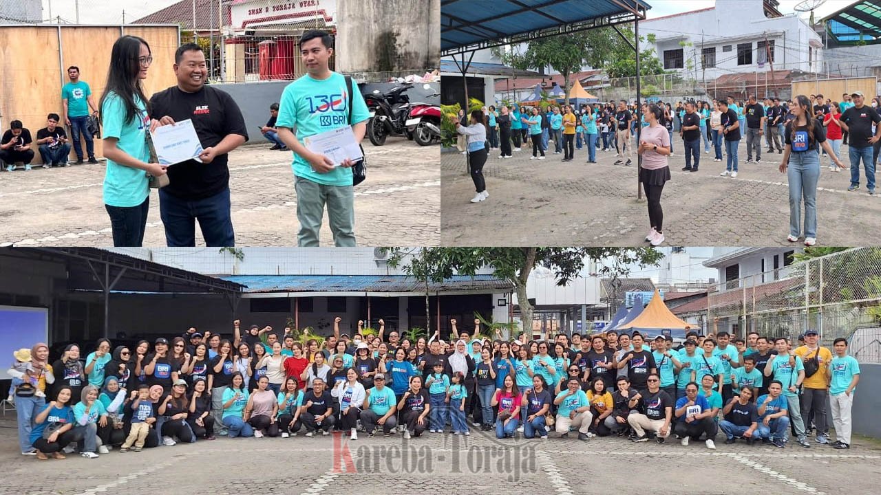 Rayakan HUT ke-130, BRI Cabang Rantepao Gelar Senam Sehat dan Aksi Sosial untuk Bencana Alam Sumatera