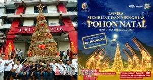 Terbuat dari Ranting Bambu Ao’ yang Kaya Filosofi, UKI Toraja Juara 1 Lomba Pohon Natal Pemda Tana Toraja