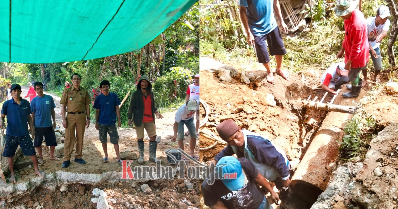 Camat Makale Utara bersama Warga Swadaya Perbaiki Jalan dan Dekker yang Ambruk