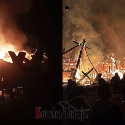 3 Rumah Toraja dan 1 Rumah Panggung di Lempo, Toraja Utara, Ludes Terbakar