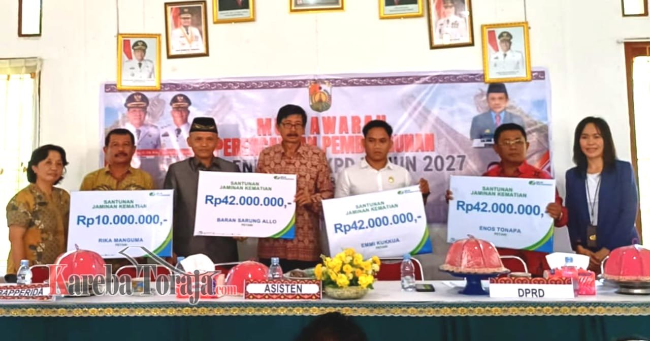 Musrenbang Kecamatan Tondon, BPJS Ketenagakerjaan Serahkan Santunan Jaminan Kematian Senilai 136 juta