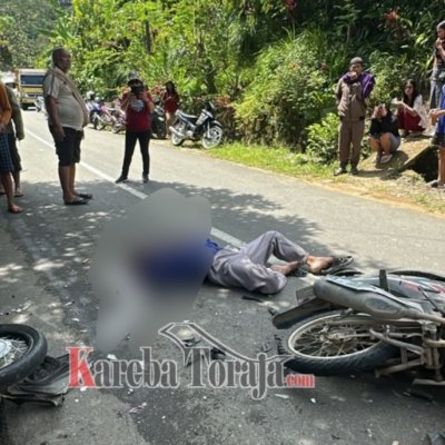 Laka Lantas Motor Vs Motor di Makale Selatan, 1 Meninggal Dunia