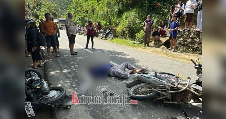 Laka Lantas Motor Vs Motor di Makale Selatan, 1 Meninggal Dunia