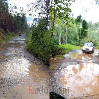 BERITA FOTO: Kondisi Jalan Poros Sa’dan Ulusalu Memprihatinkan, Pemerintah Diminta Segera Memperbaikinya