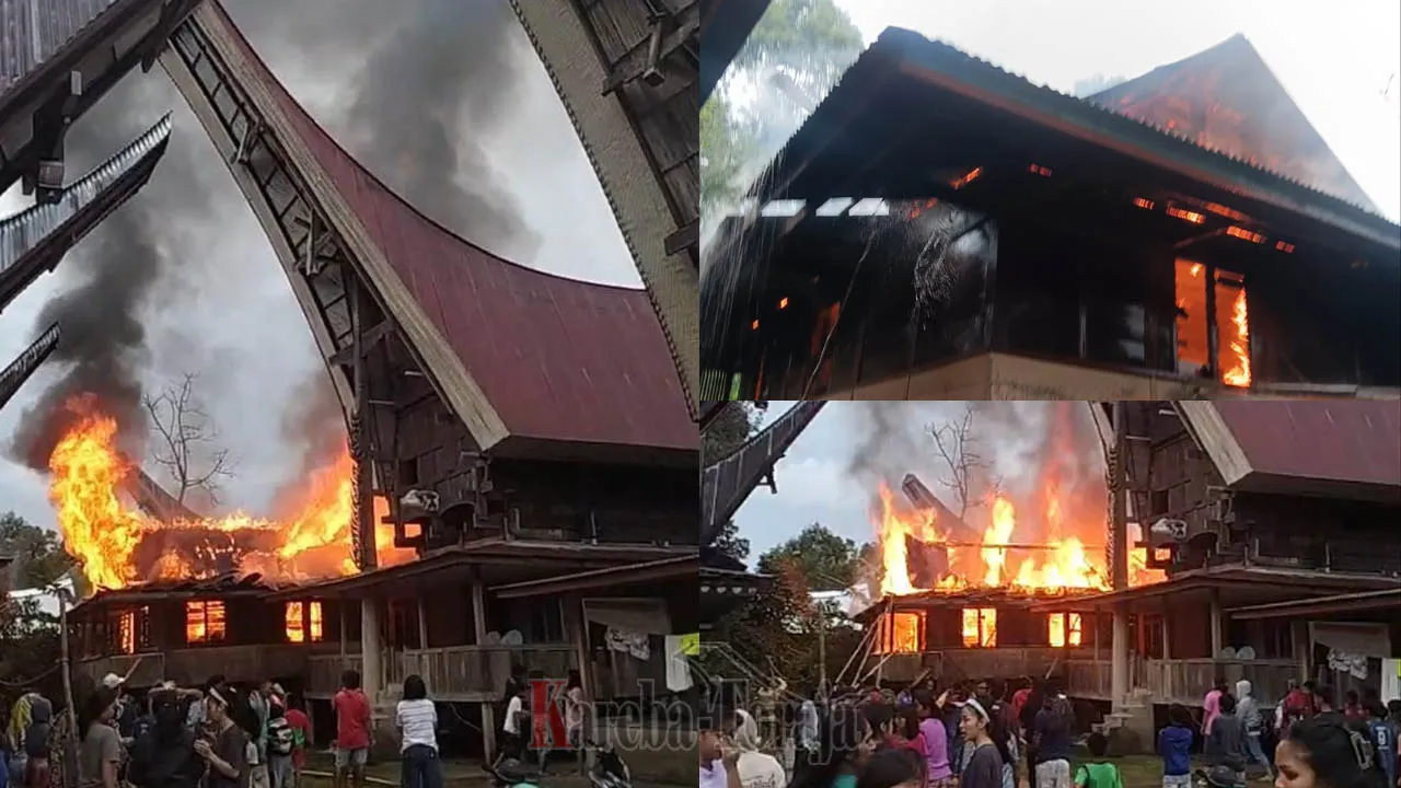 Satu Unit Rumah Terbakar di Awan Rantekarua, Warga Gotong-royong Padamkan Api