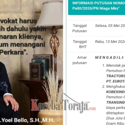 Pengacara Yoel Bello Menangkan Perkara Kepailitan di PN Niaga Makassar