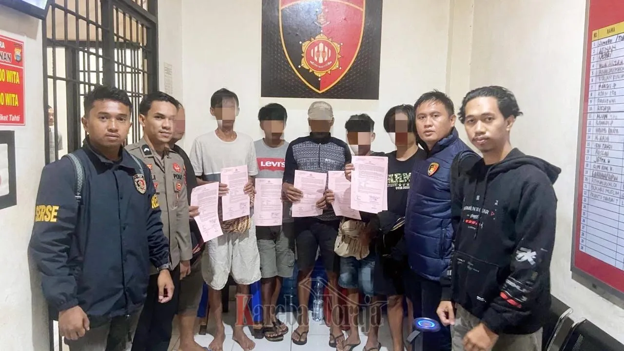 Diduga Berjudi di Lokasi Tedong Silaga, 6 Pria Ditangkap Polisi