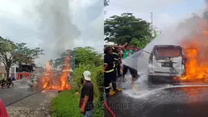 Terjadi Lagi, Minibus Diduga Pelansir BBM Terbakar di Eran Batu, Toraja Utara