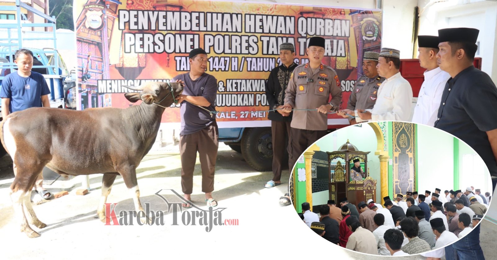 Idul Adha 1447 H, Polres Tana Toraja Sembelih Empat Ekor Sapi Kurban