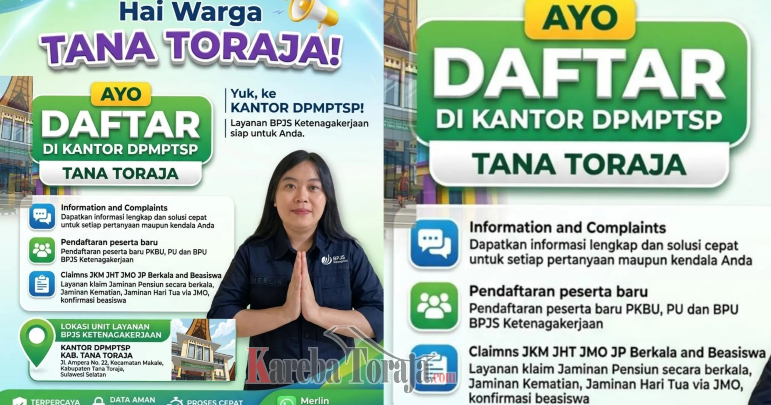 BPJS Ketenagakerjaan Perluas Jangkauan Lewat Unit Layanan di Kantor DPMPTSP Tana Toraja