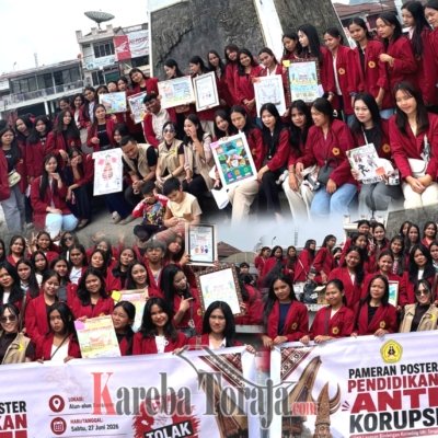 Edukasi Integritas di Ruang Publik, Mahasiswa UKI Toraja Pamerkan Karya Poster Anti korupsi Berbasis Kearifan Lokal