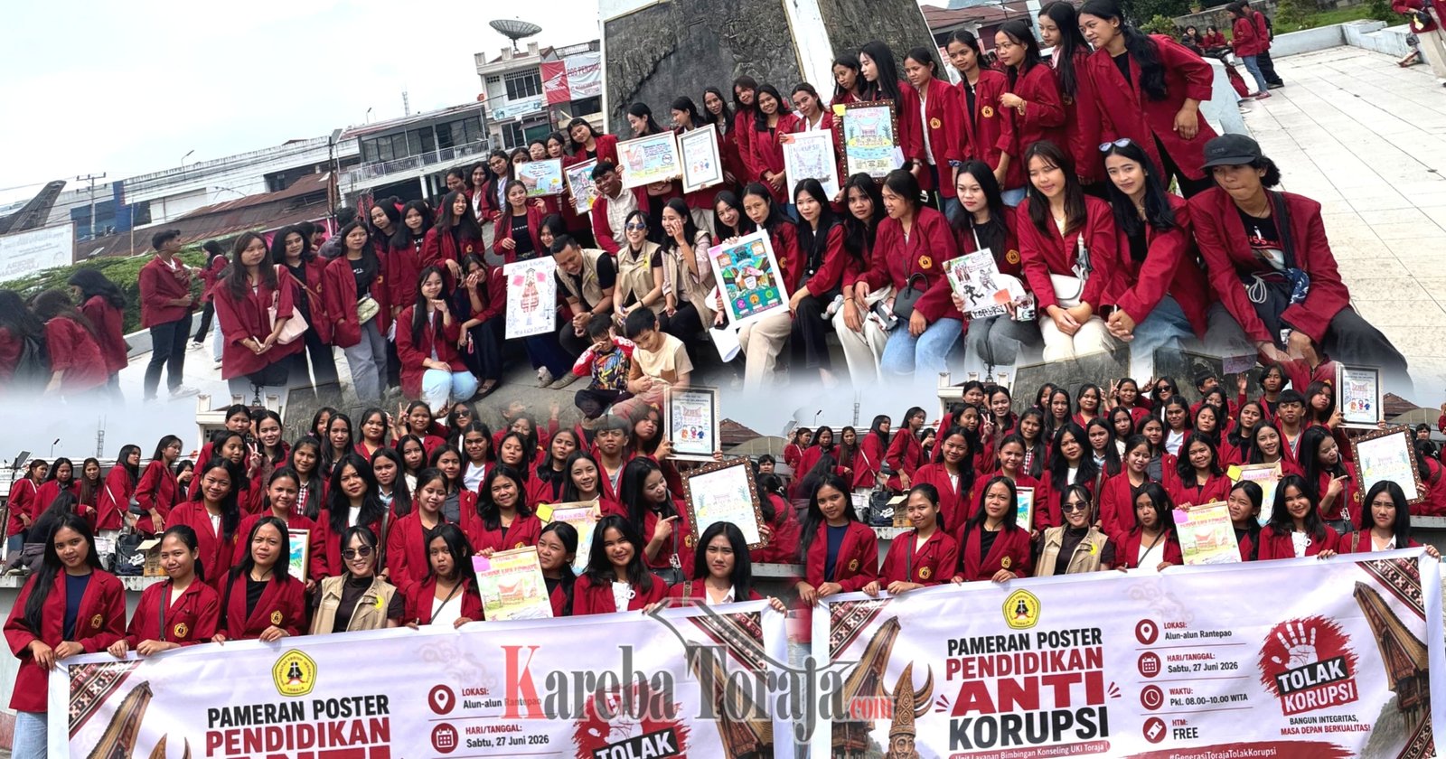 Edukasi Integritas di Ruang Publik, Mahasiswa UKI Toraja Pamerkan Karya Poster Anti korupsi Berbasis Kearifan Lokal