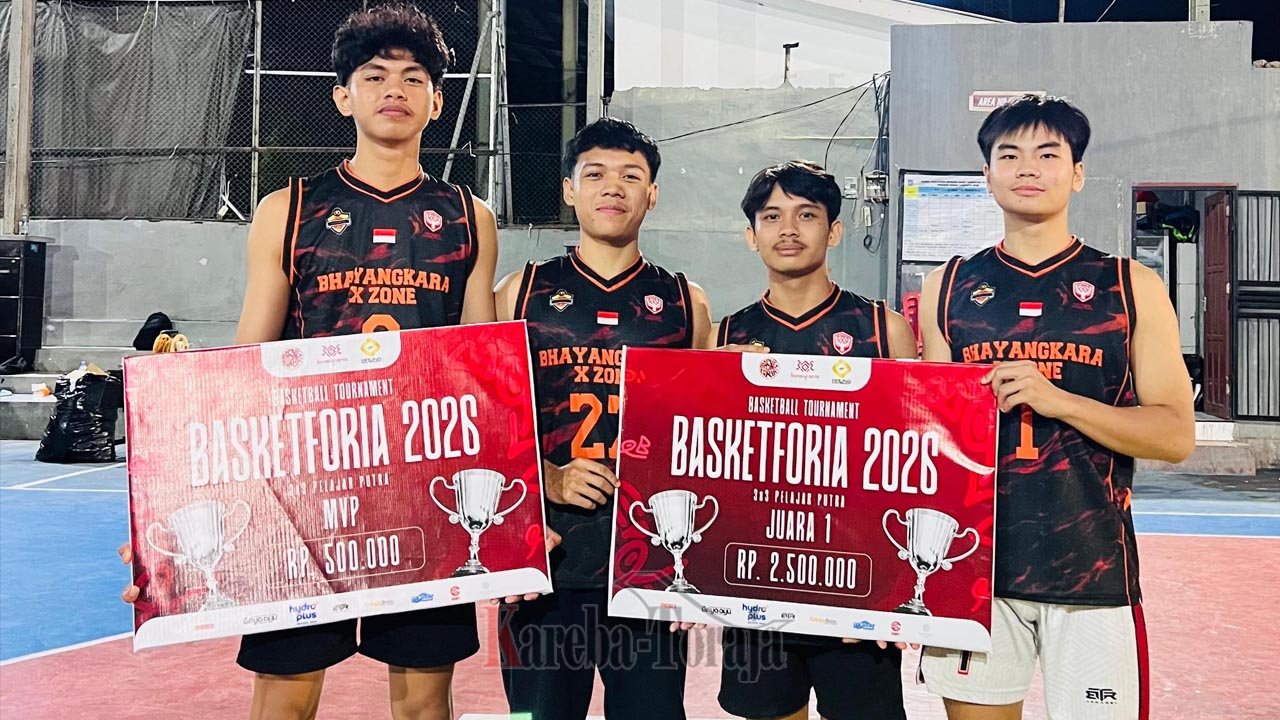 Tim Basket Asuhan Polres Toraja Utara Borong Juara Pada Ajang Basketforia 2026 di Bone