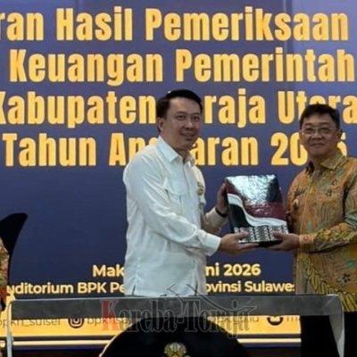11 Kali Beturut-turut, Pemkab Toraja Utara Raih Opini WTP dari BPK