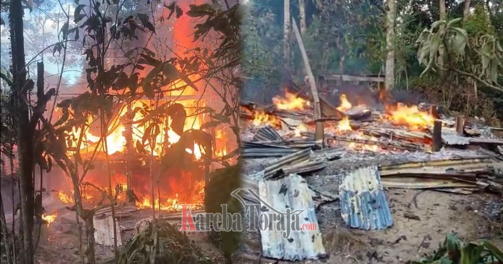 Satu Rumah Ludes Terbakar di Benteng Ambeso, Gandangbatu Sillanan
