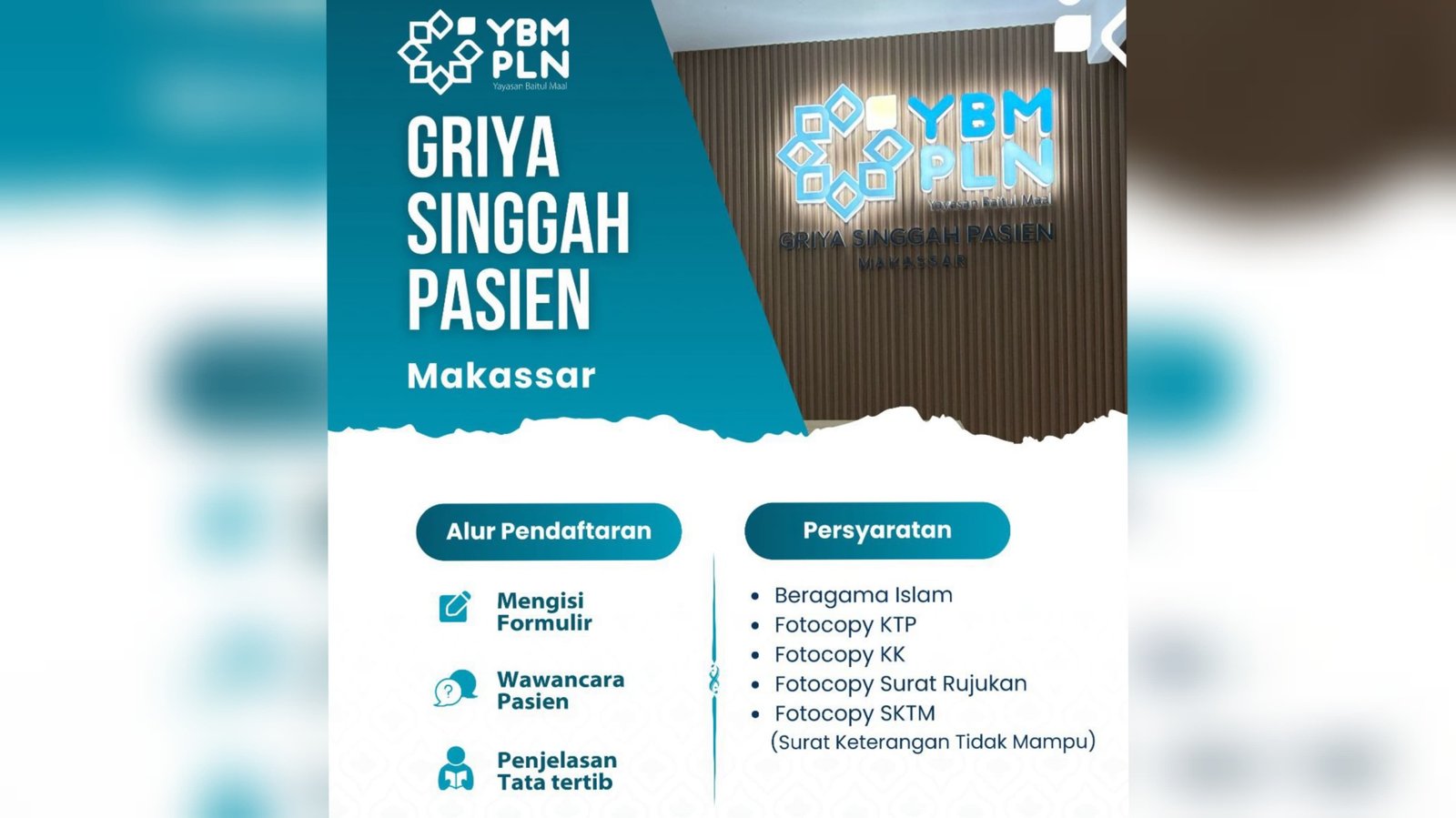 YBM PLN Sediakan Griya Singgah Gratis bagi Pasien Dhuafa yang Jalani Pengobatan di Makassar