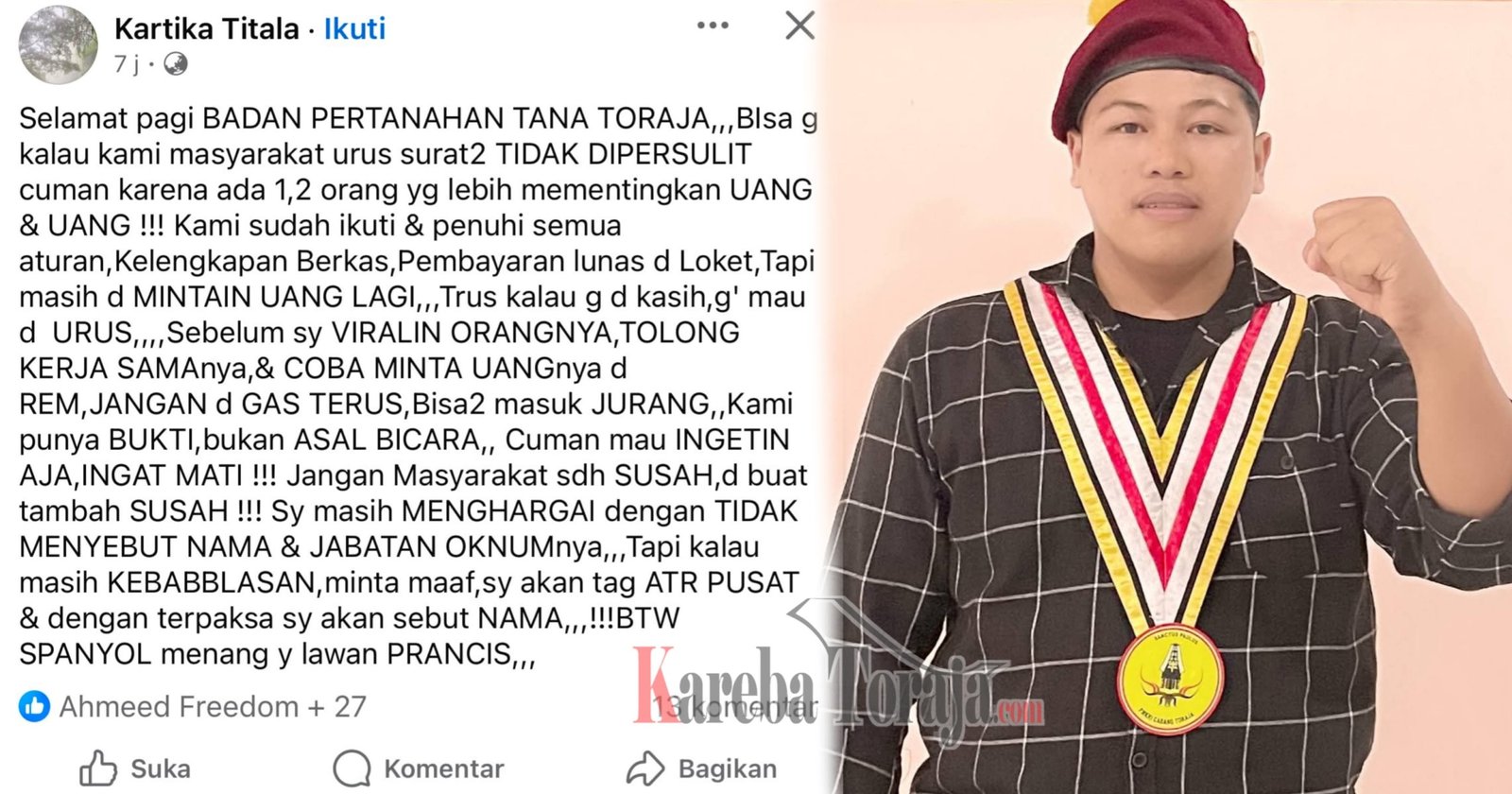 PMKRI Cabang Toraja Warning Kantor Pertanahan Tana Toraja Tak Permainkan Warga yang Urus Sertifikat Tanah