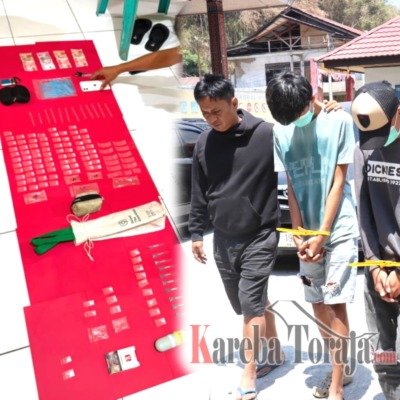 Hendak Jual Narkoba di Toraja, 2 Pemuda Asal Enrekang Diamankan Satnarkoba Polres Tana Toraja di Buntu Limbong, Gandasil