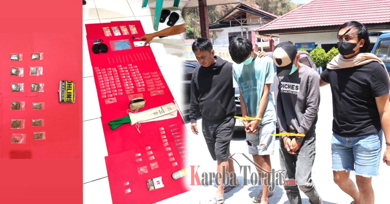 Hendak Jual Narkoba di Toraja, 2 Pemuda Asal Enrekang Diamankan Satnarkoba Polres Tana Toraja di Buntu Limbong, Gandasil