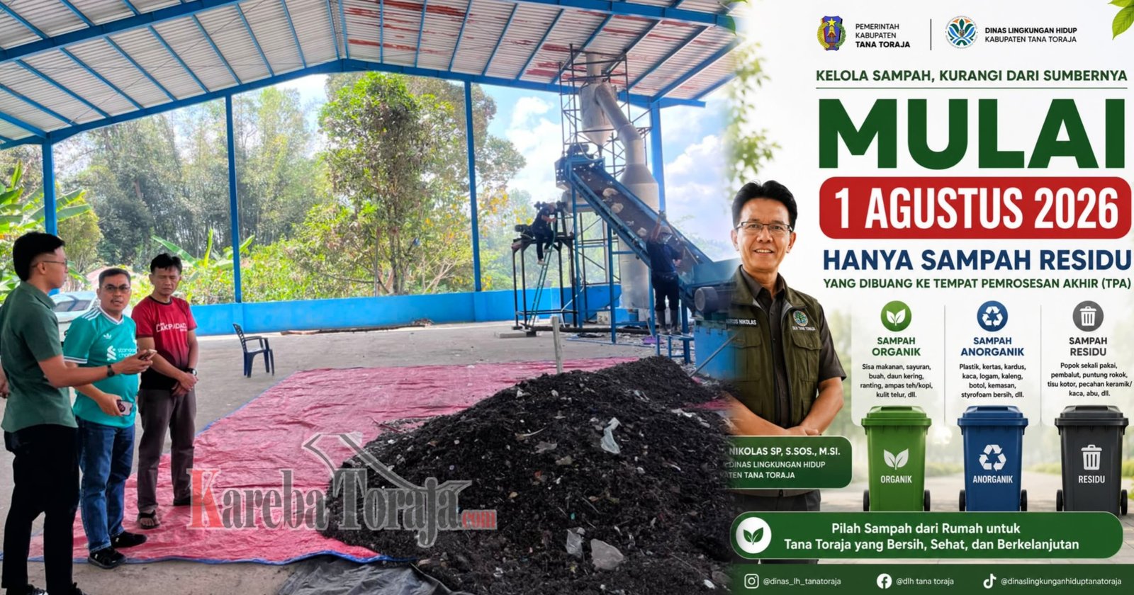 Berlaku Hari ini, Warga Tana Toraja Wajib Pilah Sampah Organik, Anorganik dan Residu, Ada Sanksi Bagi yang Melanggar