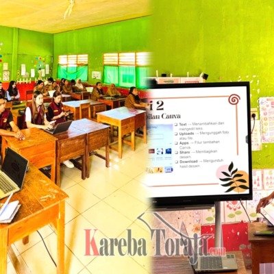 Mahasiswa KKN UKI Toraja di Lembang Buttu Limbong Beri Pelatihan Canva bagi Guru SDN 1 Bittuang