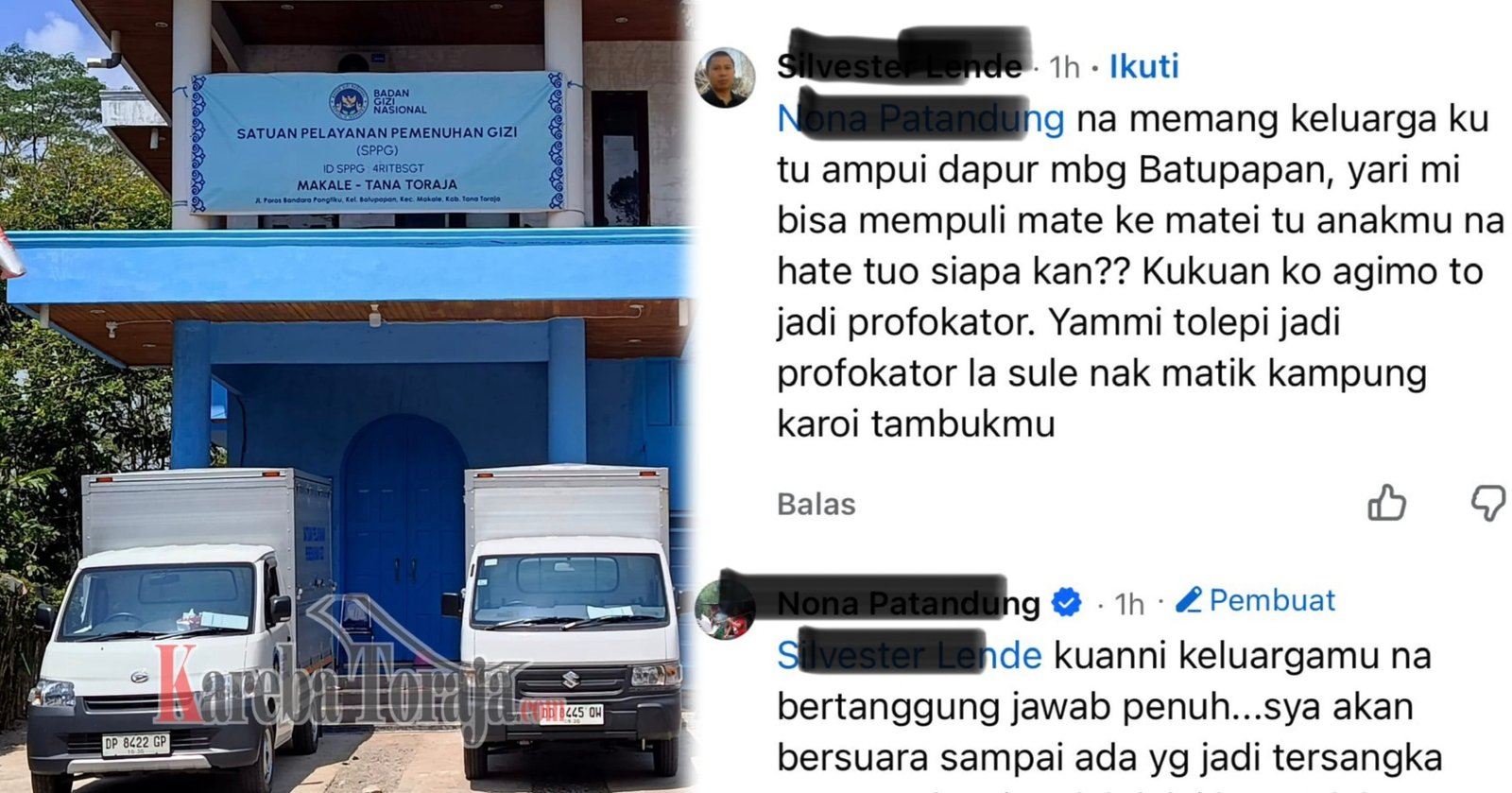 Orang Tua Siswa Keracunan MBG di Tana Toraja Diancam di Medsos oleh Oknum Mengaku Keluarga Pemilik SPPG