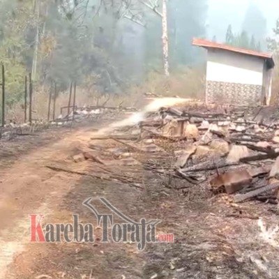 6 Unit Gazebo di Objek Wisata Air Terjun Sarambu Assing Bittuang Ludes Terbakar