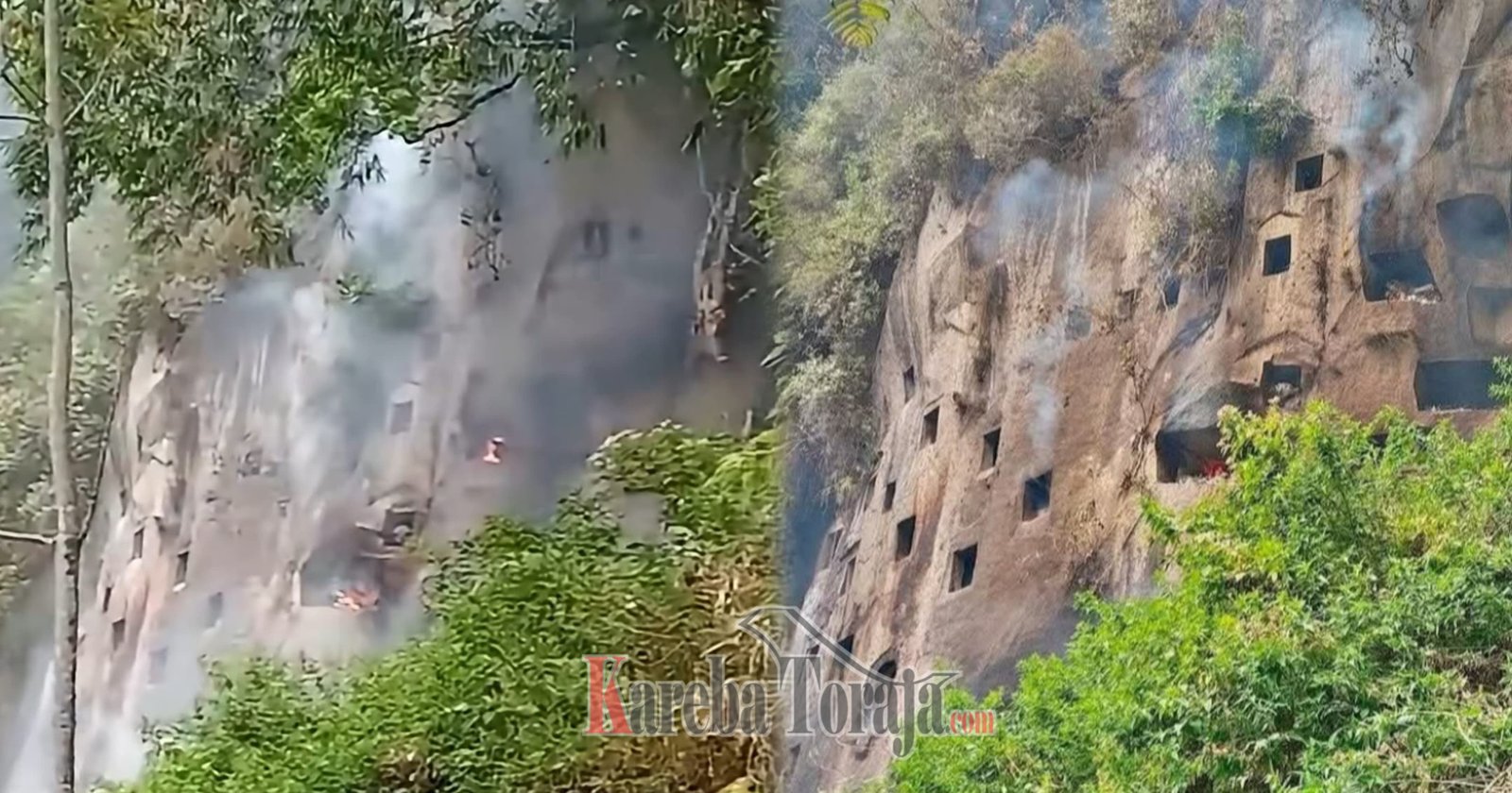 Kebakaran Hutan di Baruppu’ Merambat ke Kuburan (Liang), Ratusan Peti Mayat Terbakar